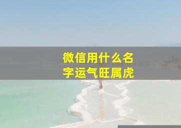 微信用什么名字运气旺属虎