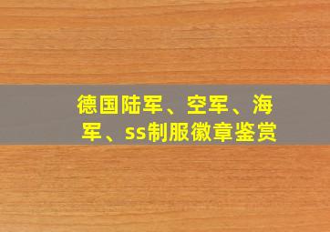 德国陆军、空军、海军、ss制服徽章鉴赏