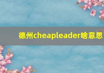 德州cheapleader啥意思