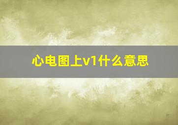 心电图上v1什么意思