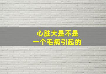 心脏大是不是一个毛病引起的