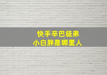 快手辛巴徒弟小白胖是哪里人