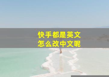 快手都是英文怎么改中文呢