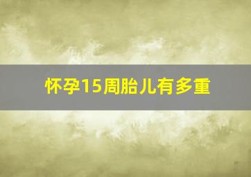 怀孕15周胎儿有多重