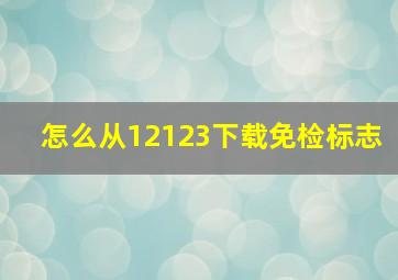 怎么从12123下载免检标志