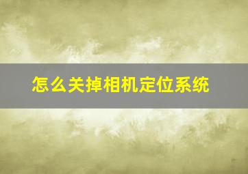 怎么关掉相机定位系统