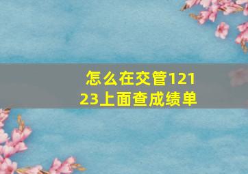 怎么在交管12123上面查成绩单