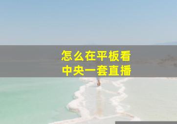 怎么在平板看中央一套直播