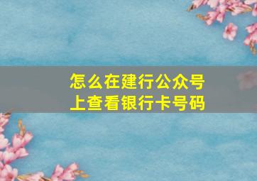 怎么在建行公众号上查看银行卡号码