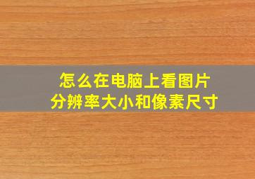 怎么在电脑上看图片分辨率大小和像素尺寸