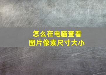 怎么在电脑查看图片像素尺寸大小