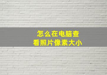 怎么在电脑查看照片像素大小