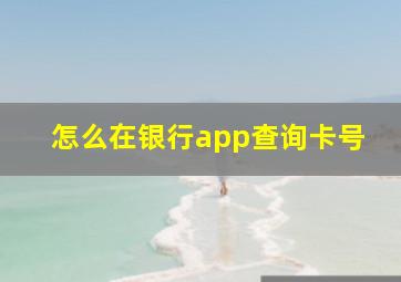 怎么在银行app查询卡号