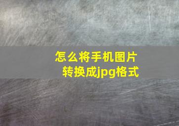 怎么将手机图片转换成jpg格式