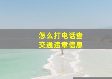 怎么打电话查交通违章信息