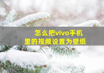 怎么把vivo手机里的视频设置为壁纸