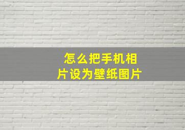 怎么把手机相片设为壁纸图片