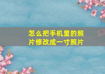 怎么把手机里的照片修改成一寸照片