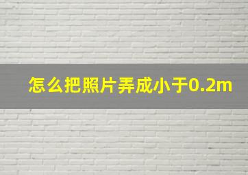 怎么把照片弄成小于0.2m