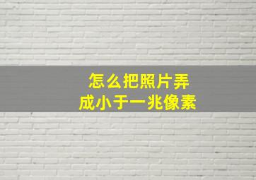 怎么把照片弄成小于一兆像素