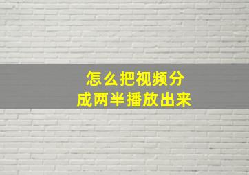 怎么把视频分成两半播放出来