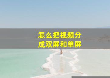 怎么把视频分成双屏和单屏