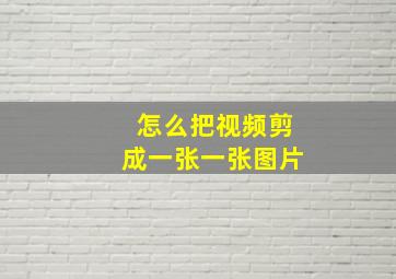 怎么把视频剪成一张一张图片