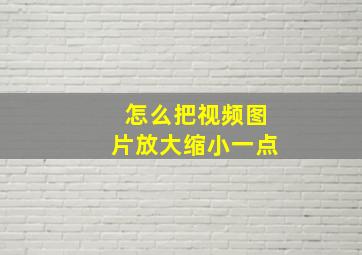 怎么把视频图片放大缩小一点