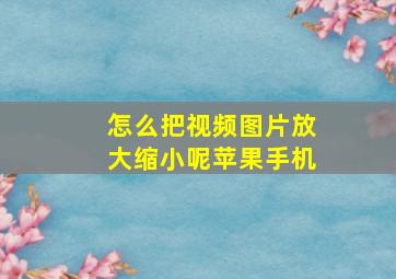 怎么把视频图片放大缩小呢苹果手机