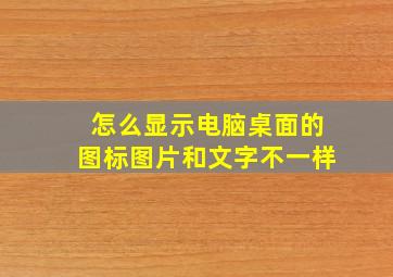 怎么显示电脑桌面的图标图片和文字不一样