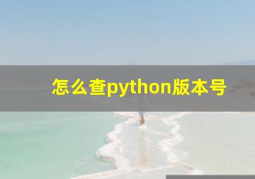 怎么查python版本号