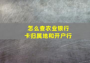 怎么查农业银行卡归属地和开户行