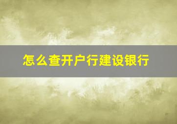 怎么查开户行建设银行