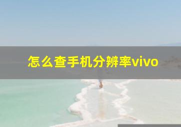 怎么查手机分辨率vivo