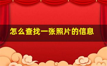 怎么查找一张照片的信息