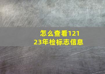 怎么查看12123年检标志信息