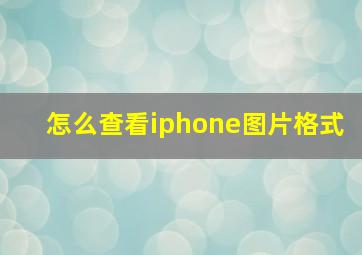 怎么查看iphone图片格式