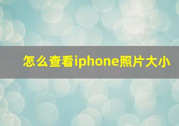 怎么查看iphone照片大小