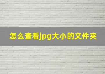 怎么查看jpg大小的文件夹