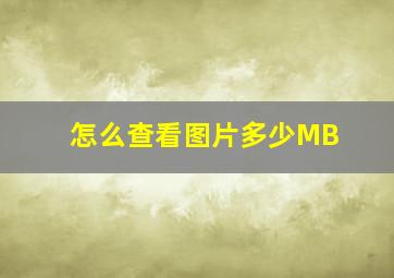 怎么查看图片多少MB