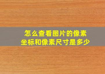 怎么查看图片的像素坐标和像素尺寸是多少