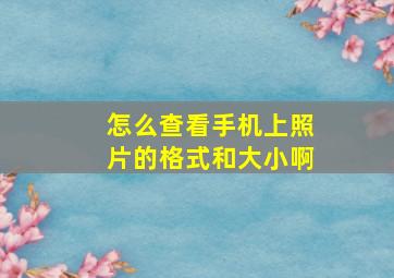 怎么查看手机上照片的格式和大小啊