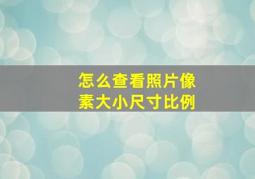 怎么查看照片像素大小尺寸比例