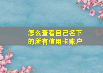 怎么查看自己名下的所有信用卡账户