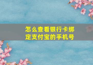 怎么查看银行卡绑定支付宝的手机号