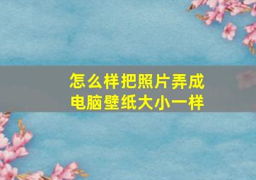 怎么样把照片弄成电脑壁纸大小一样