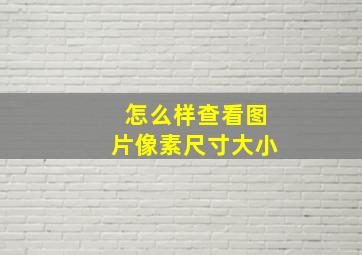 怎么样查看图片像素尺寸大小