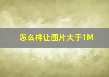 怎么样让图片大于1M