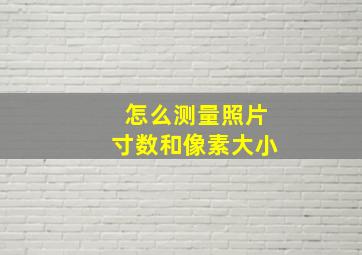 怎么测量照片寸数和像素大小