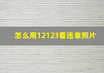 怎么用12123看违章照片